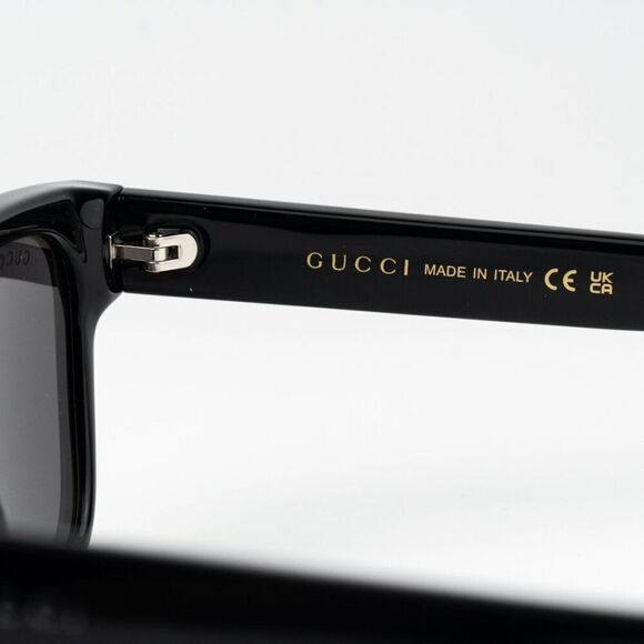 NEW Gucci GG1716S 001 Black Grey Square Unisex Sunglasses main image 4